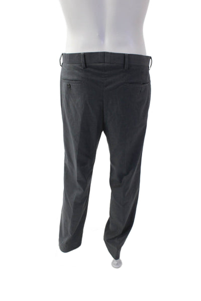 Statement Wool Mens Tailored Straight Leg Trouser Dress Pants Gray Size 34