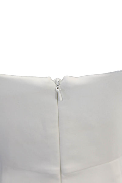 Jay Godfrey Womens V-Neck Sleeveless Zip Up Wide Leg Jumpsuit White Size 2