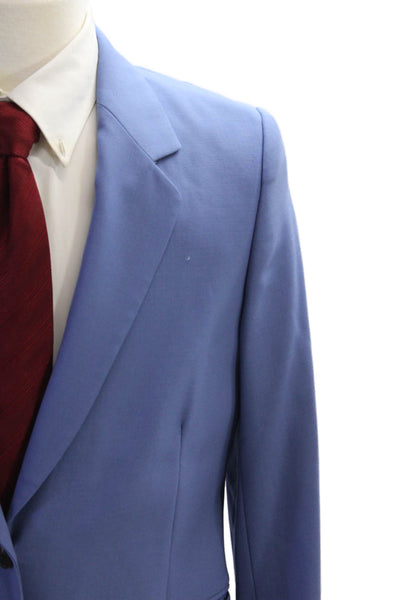 Paul Smith Mens Wool Collared Long Sleeve Button Up Suit Jacket Blue Size 48/58
