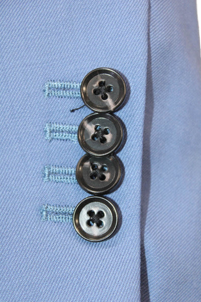 Paul Smith Mens Wool Collared Long Sleeve Button Up Suit Jacket Blue Size 48/58