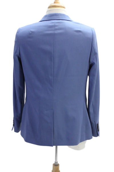 Paul Smith Mens Wool Collared Long Sleeve Button Up Suit Jacket Blue Size 48/58