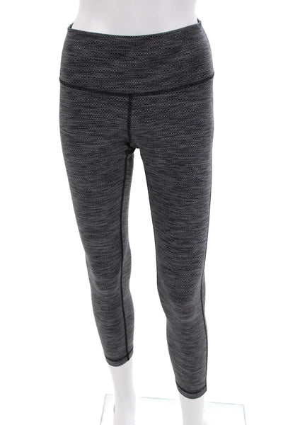 Lululemon Womens Activewear Stretch Mid-Rise Cropped Leggings Gray Size 6