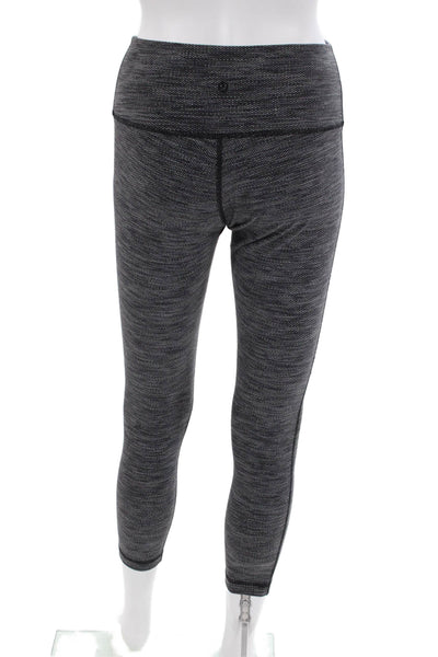 Lululemon Womens Activewear Stretch Mid-Rise Cropped Leggings Gray Size 6