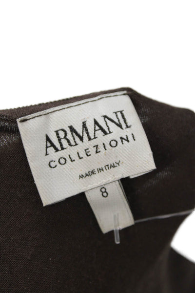 Armani Collezioni Womens Sleeveless Boat Neck Tank Top Brown Size 8