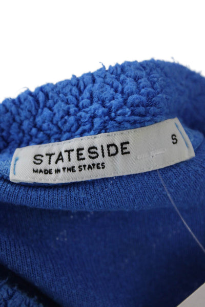 Stateside Womens Cotton Round Neck Long Sleeve Pullover Sweatshirt Blue Size S