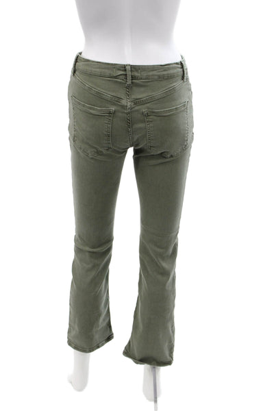 We The Free Womens Mid Rise Zip Up Straight Leg Jeans Green Cotton Size 27