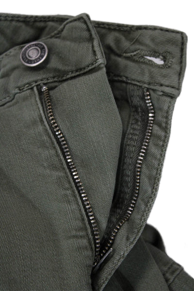 We The Free Womens Mid Rise Zip Up Straight Leg Jeans Green Cotton Size 27