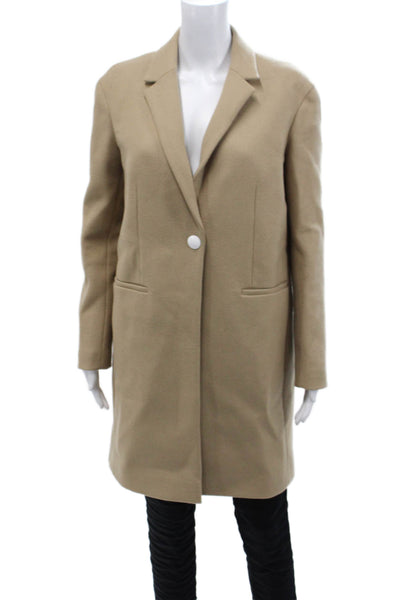 Iceberg  Womens Textured Long Sleeve Button Lined Pea Coat Nude Size M
