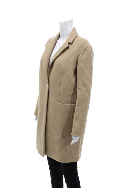 Iceberg  Womens Textured Long Sleeve Button Lined Pea Coat Nude Size M