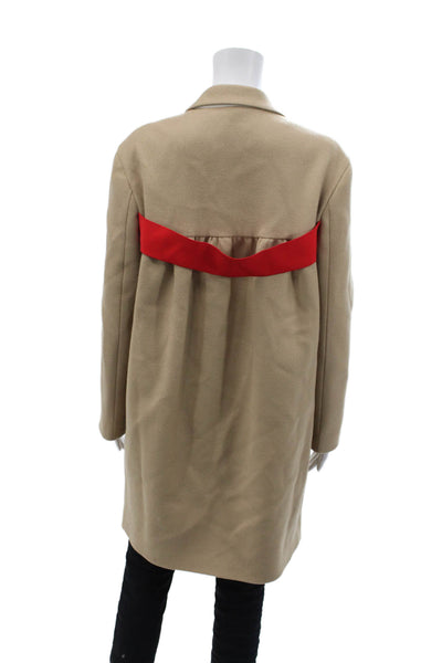 Iceberg  Womens Textured Long Sleeve Button Lined Pea Coat Nude Size M