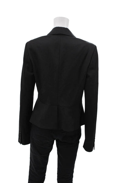 Jason Wu Womens Textured Wool Long Sleeve Collar Sleek Blazer Black Size 08