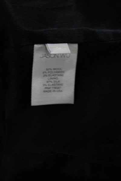 Jason Wu Womens Textured Wool Long Sleeve Collar Sleek Blazer Black Size 08