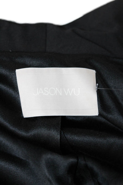 Jason Wu Womens Textured Wool Long Sleeve Collar Sleek Blazer Black Size 08
