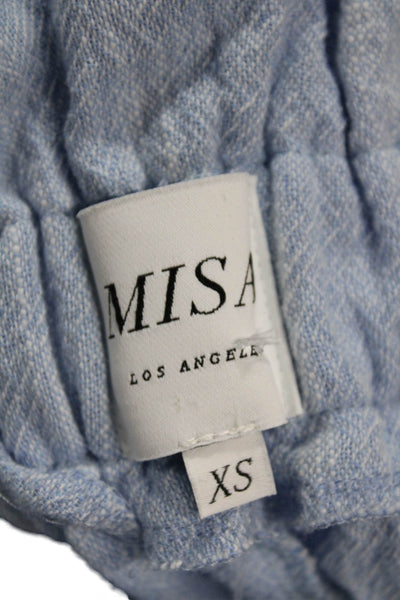 Misa Women's Paperbag Waist Tie Waist Pockets Dress Shorts Blue Size XS