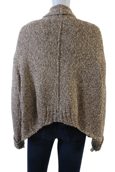 Brochu Walker Womens Cotton Blend Knit Open Front Cardigan Sweater Beige Size S