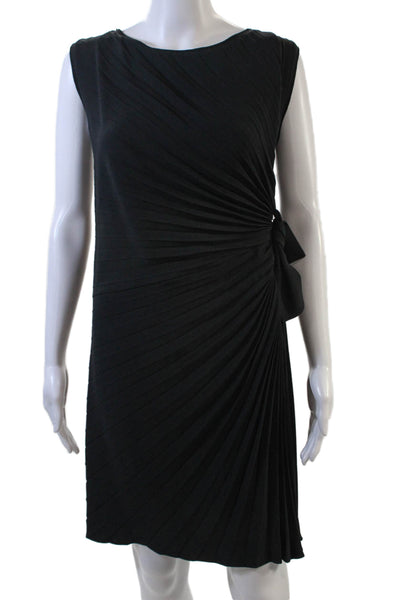 Aquilano Rimondi Womens Pleated Sleeveless Asymmetrical Dress Black Size 38