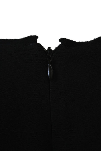 Aquilano Rimondi Womens Pleated Sleeveless Asymmetrical Dress Black Size 38