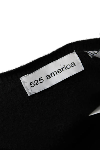 525 America Womens Long Sleeve Crew Neck Knit Sweatshirt Black Size Small