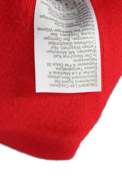 J Crew Womens High Rise Pleated Straight Cropped Knit Pants Red Size 2XS