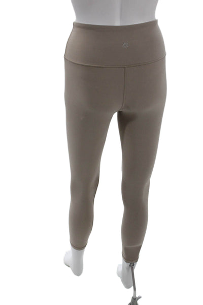 Athleta Womens Mid Rise Stretch Knit Athletic Ankle Leggings Brown Size XS