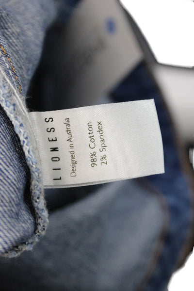 Lioness Womens Back Zip Denim Ruffled Mini A Line Skirt Blue Size 2XS