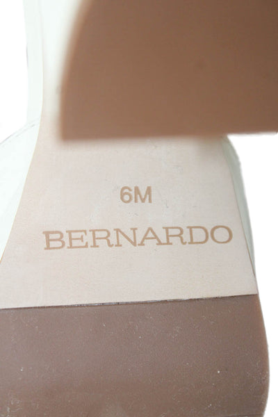 Bernando Womens Leather Buckled Platform Ultra High Heels Cream Size 6
