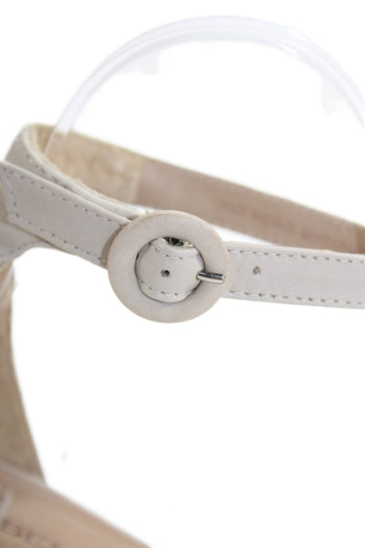 Bernando Womens Leather Bethany Braided Ankle Strap Heels Beige Size 6