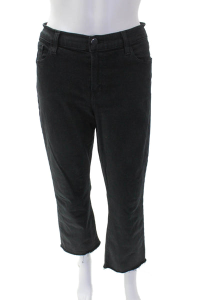 J Brand Womens Cotton Pocketed Distressed Ankle Boot Cut Jeans Black Size 32