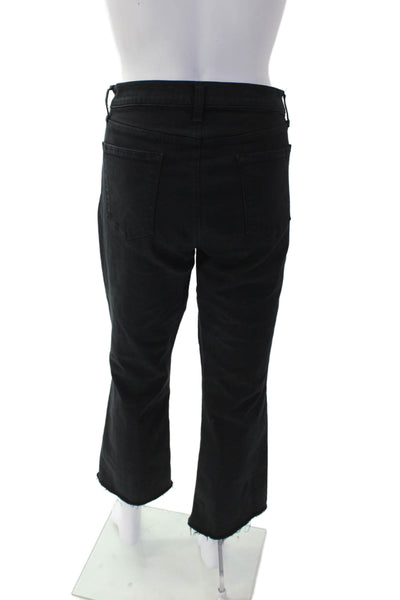 J Brand Womens Cotton Pocketed Distressed Ankle Boot Cut Jeans Black Size 32