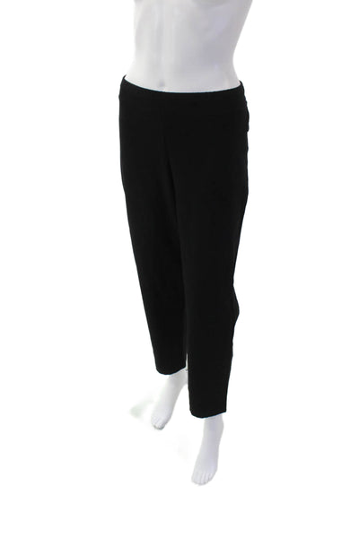 Eileen Fisher Womens Elastic Waist Tapered Leg Casual Pants Solid Black Size L