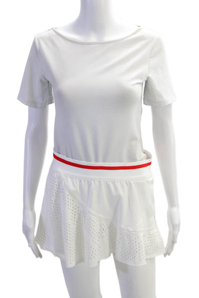 Adidas by Stella McCartney Womens A Line Mini Skort White Red Size Medium