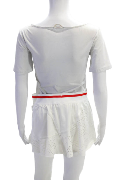 Adidas by Stella McCartney Womens A Line Mini Skort White Red Size Medium