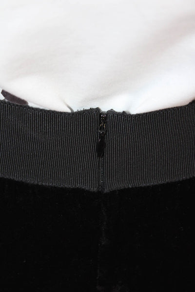 Max Mara Womens Velvet Back Zipper Knee Length Pencil Skirt Black Size 4
