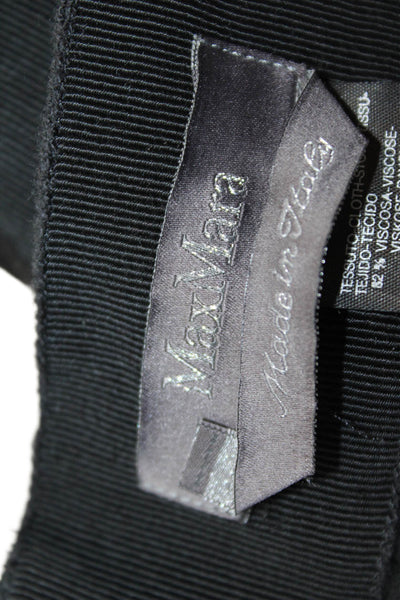 Max Mara Womens Velvet Back Zipper Knee Length Pencil Skirt Black Size 4