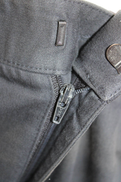 Theory Mens Zip Up Straight Leg Mid Rise Khaki Pants Gray Cotton Size 34