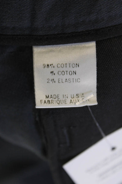 Theory Mens Zip Up Straight Leg Mid Rise Khaki Pants Gray Cotton Size 34