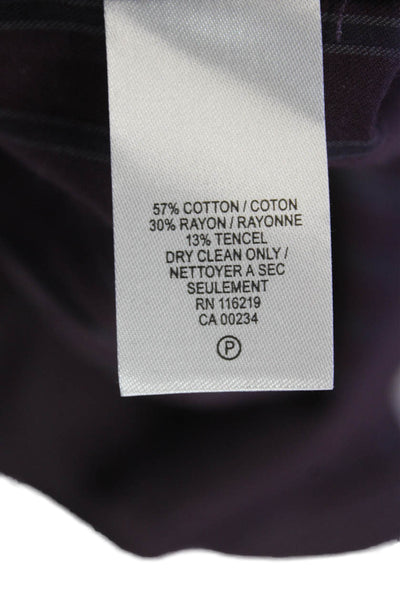 Steven Alan Womens Long Sleeve Striped Button Up Blouse Purple Size M