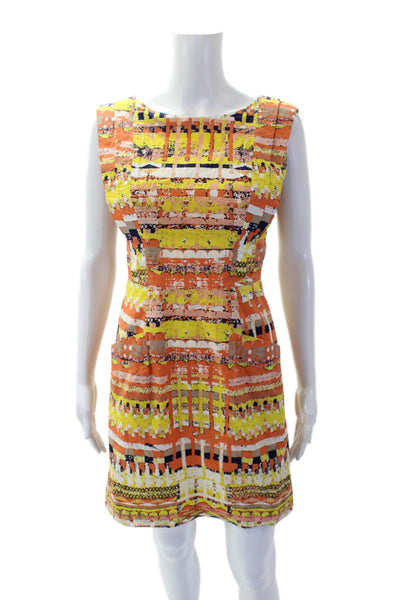 Plenty by Tracy Reese Womens Scoop Neck Sleeveless Pattern Dress Orange Size 2