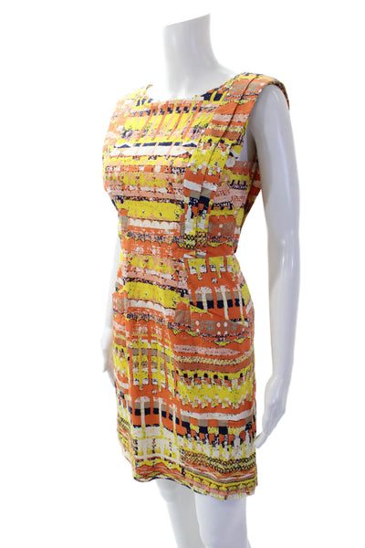 Plenty by Tracy Reese Womens Scoop Neck Sleeveless Pattern Dress Orange Size 2