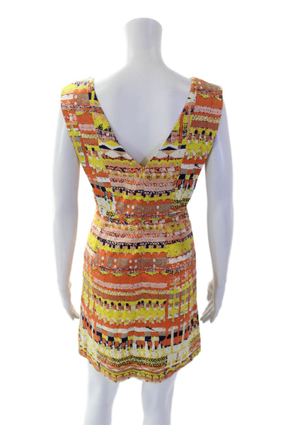 Plenty by Tracy Reese Womens Scoop Neck Sleeveless Pattern Dress Orange Size 2