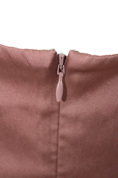 Sunday Best Womens Textured Square Neck Spaghetti Strap Short Slip Dress Brown S