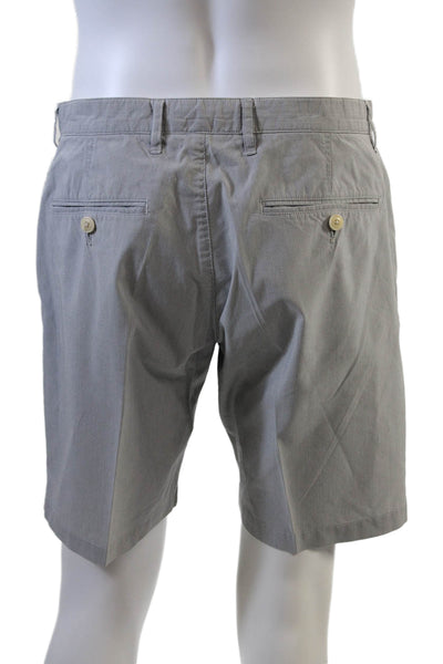 Theory Mens Cotton Striped Print Casual Zip Fly Chino Shorts Gray Size 33
