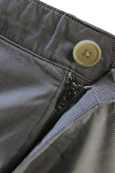 Theory Mens Cotton Striped Print Casual Zip Fly Chino Shorts Gray Size 33