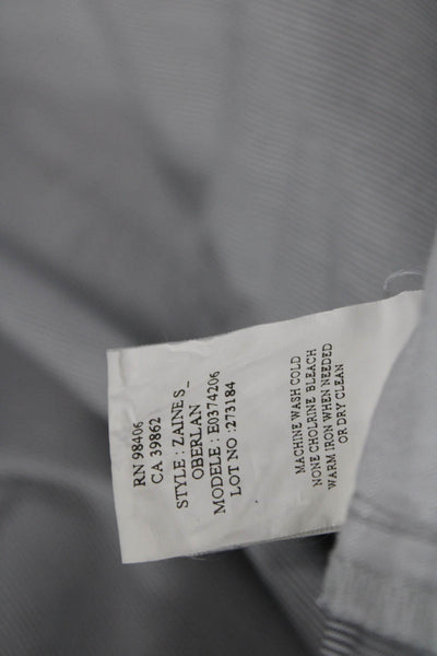 Theory Mens Cotton Striped Print Casual Zip Fly Chino Shorts Gray Size 33