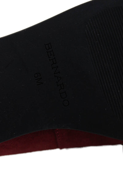 Bernardo Womens Slip On Round Toe Chain Detail Loafers Red Suede Size 6M
