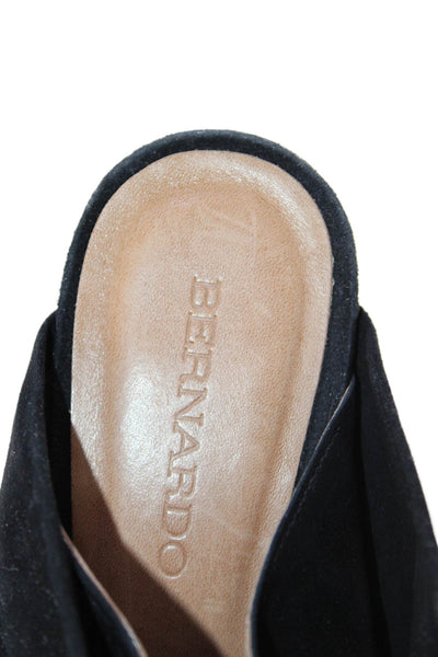 Bernardo Womens Block Heel Knotted Pointed Toe Mules Pumps Black Suede Size 6M