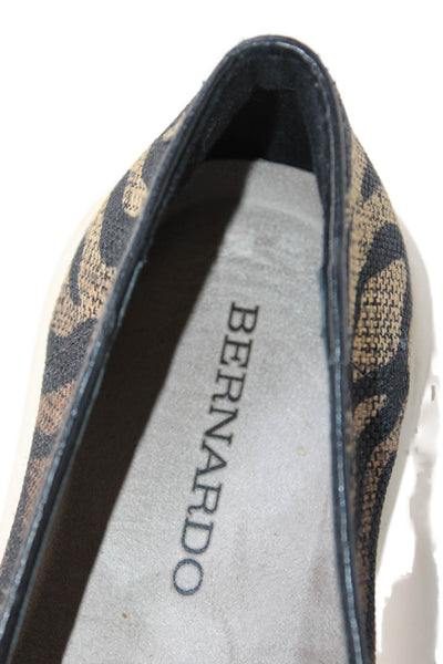 Bernardo Womens Slip On Zebra Printed Canvas Sneakers Black Brown Size 6M