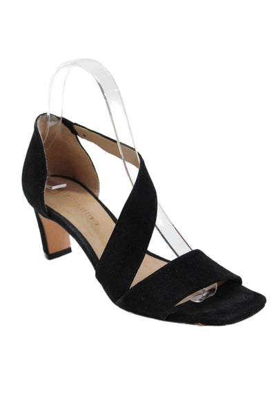 Bernardo Womens Block Heel Slide Sandals Black Suede Size 6M