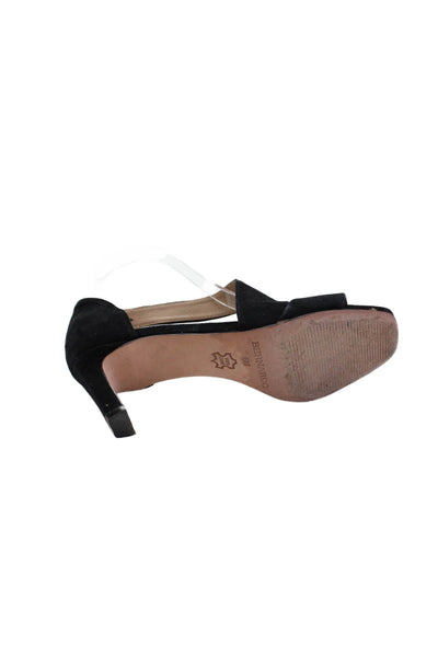 Bernardo Womens Block Heel Slide Sandals Black Suede Size 6M