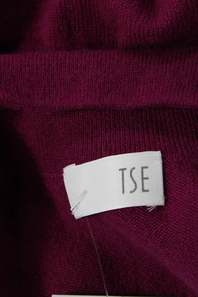 Tse Womens Cashmere Turtleneck Short Sleeve Casual Knit Top Pink Size S